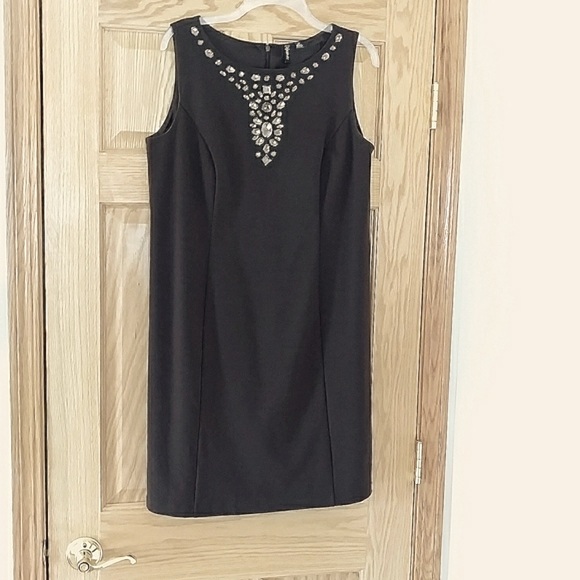 Sparkly Sleeveless Dress by Relativity - Dark Brown - 12 - Picture 2 of 15